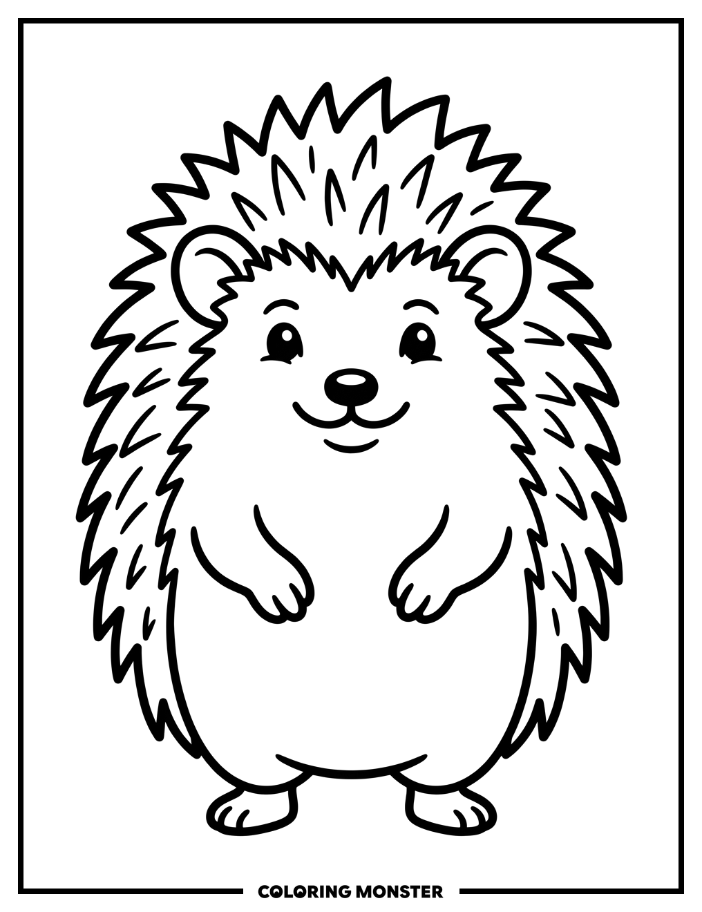 Hedgehog Standing Up Coloring Page