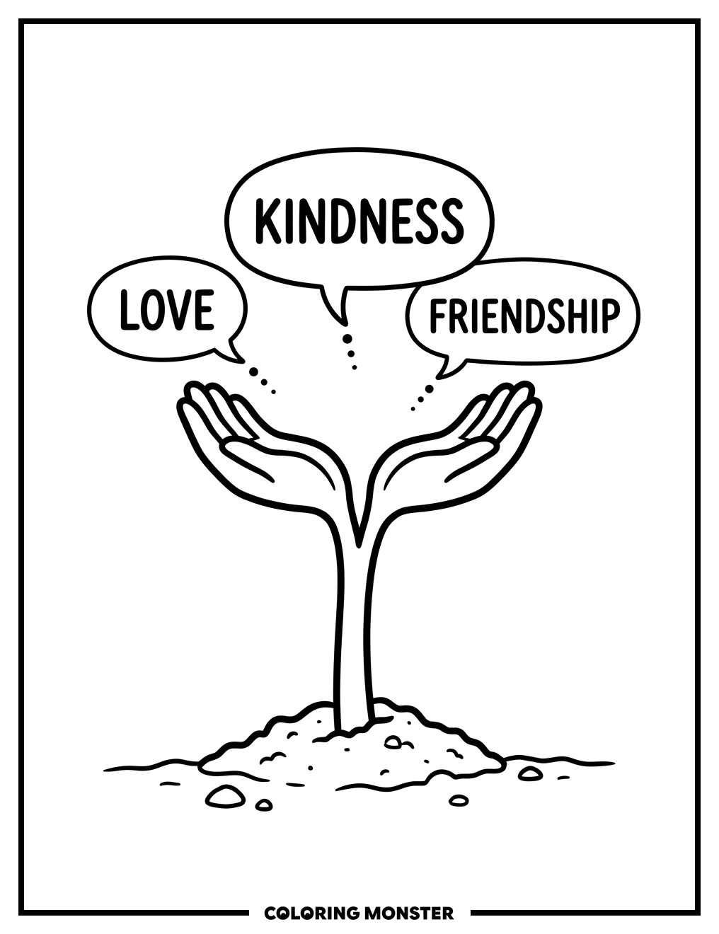 Helpful Seedling Spreading Love Coloring Page