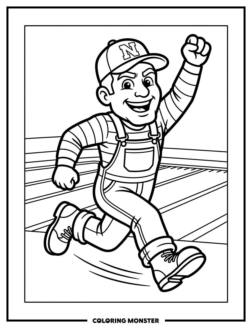 Herbie Husker in Mid-Stride Coloring Page