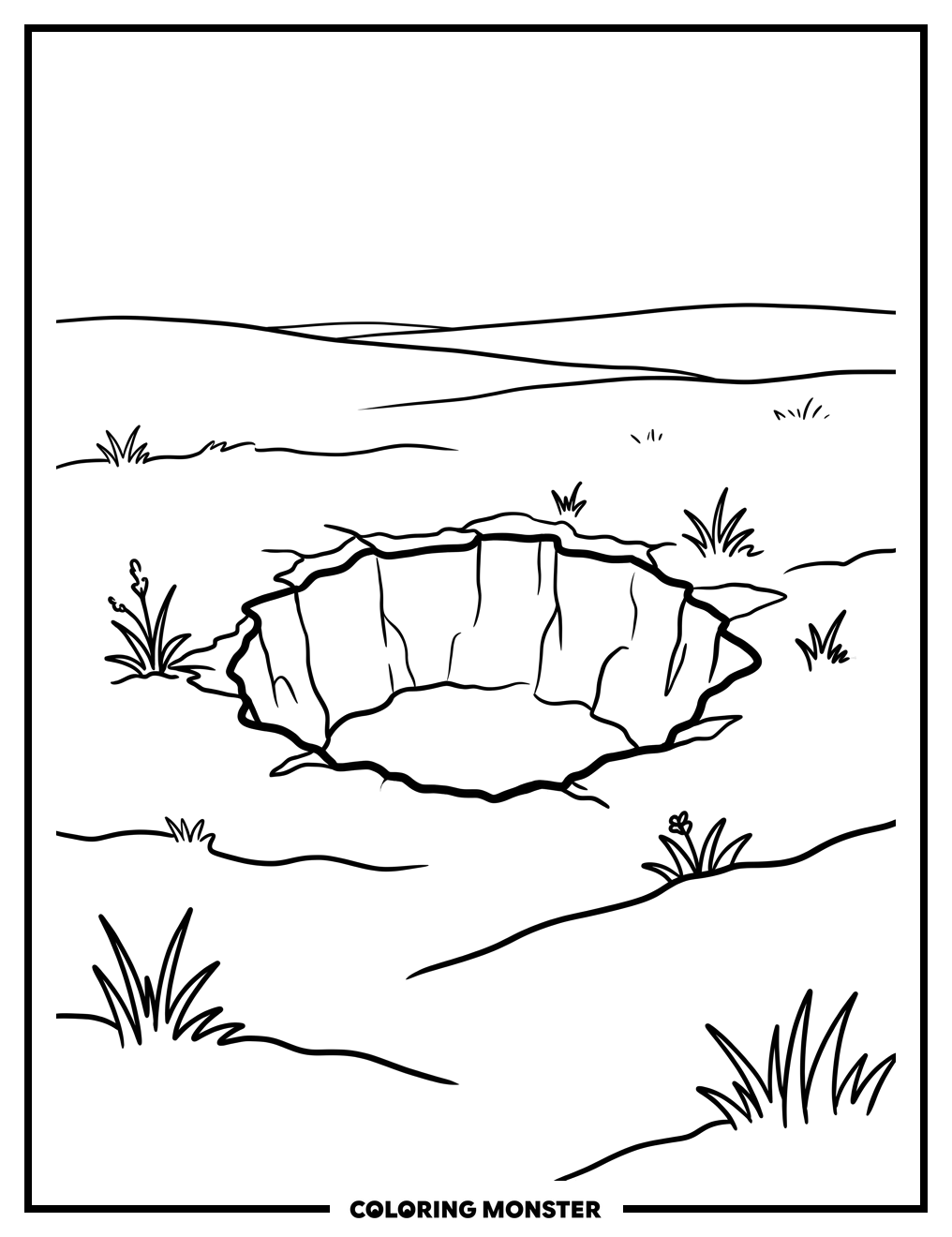 Hole in the Ground Coloring Page