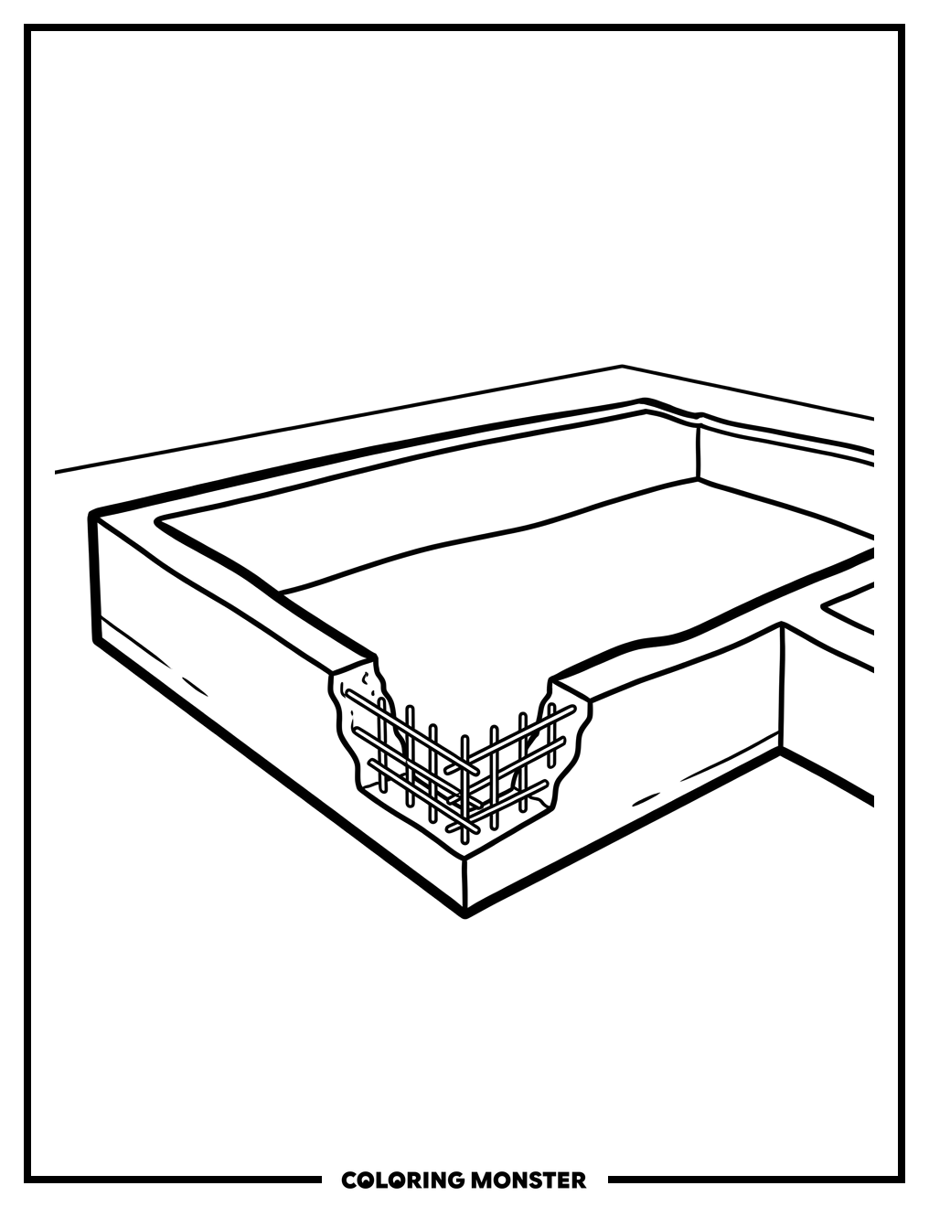House Foundation Outline Coloring Page
