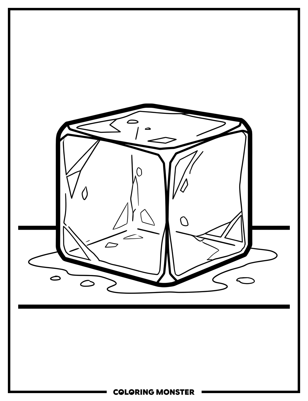 Ice Cube Coloring Page