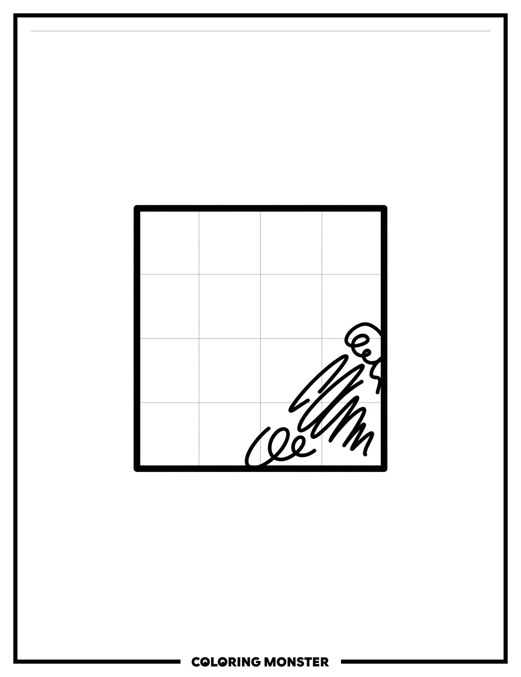 Icon with Crayon Scribbles Coloring Page