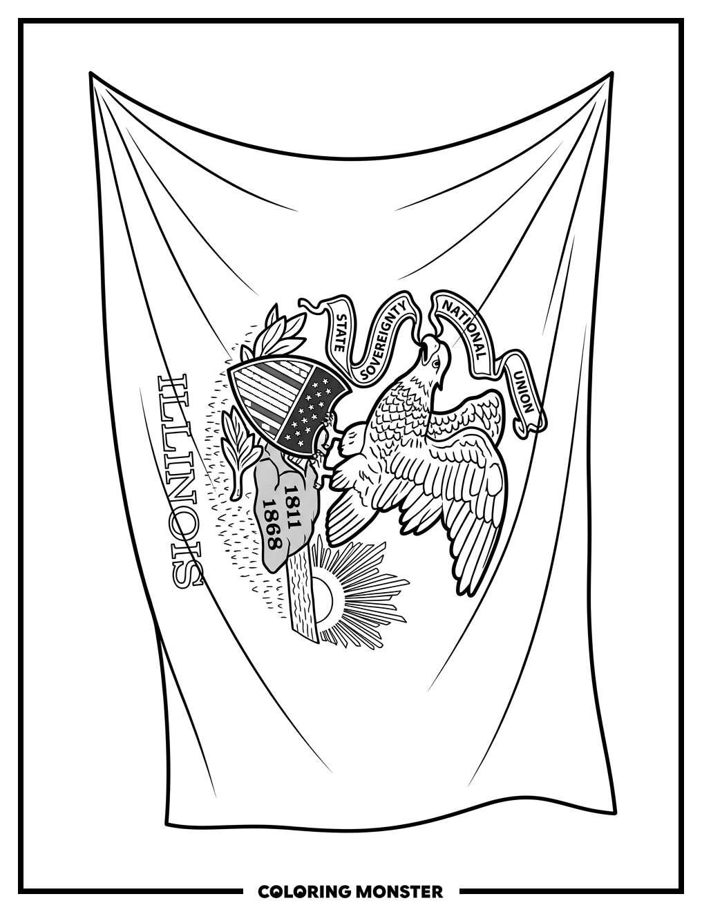 Illinois State Flag Coloring Page