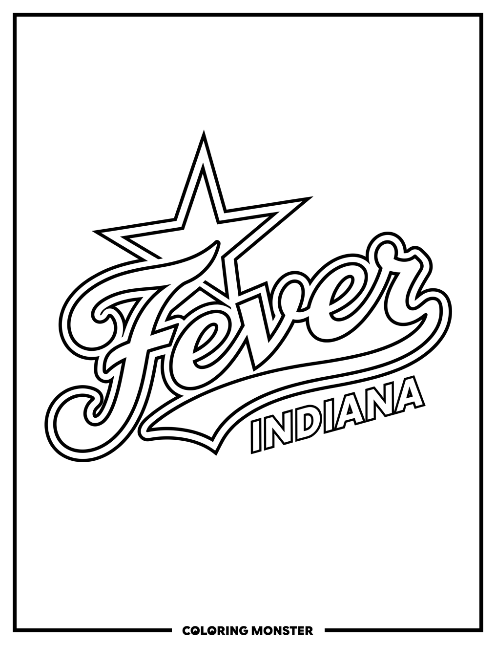 Indiana Fever WNBA Star Coloring Page