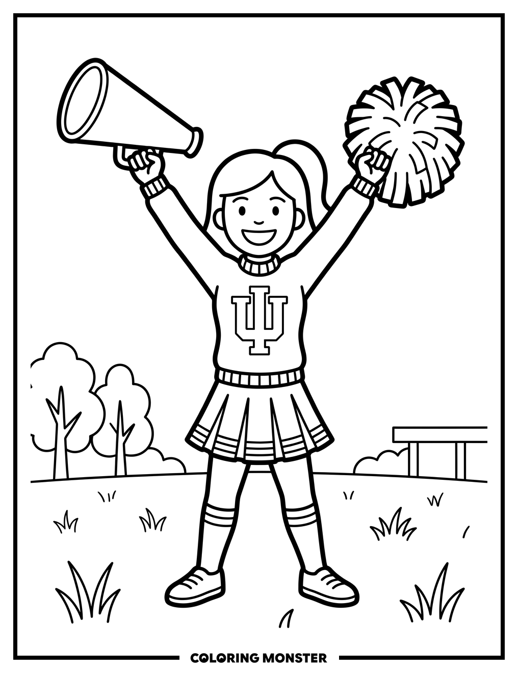 Indiana Hoosiers Mascot Cheering Coloring Page