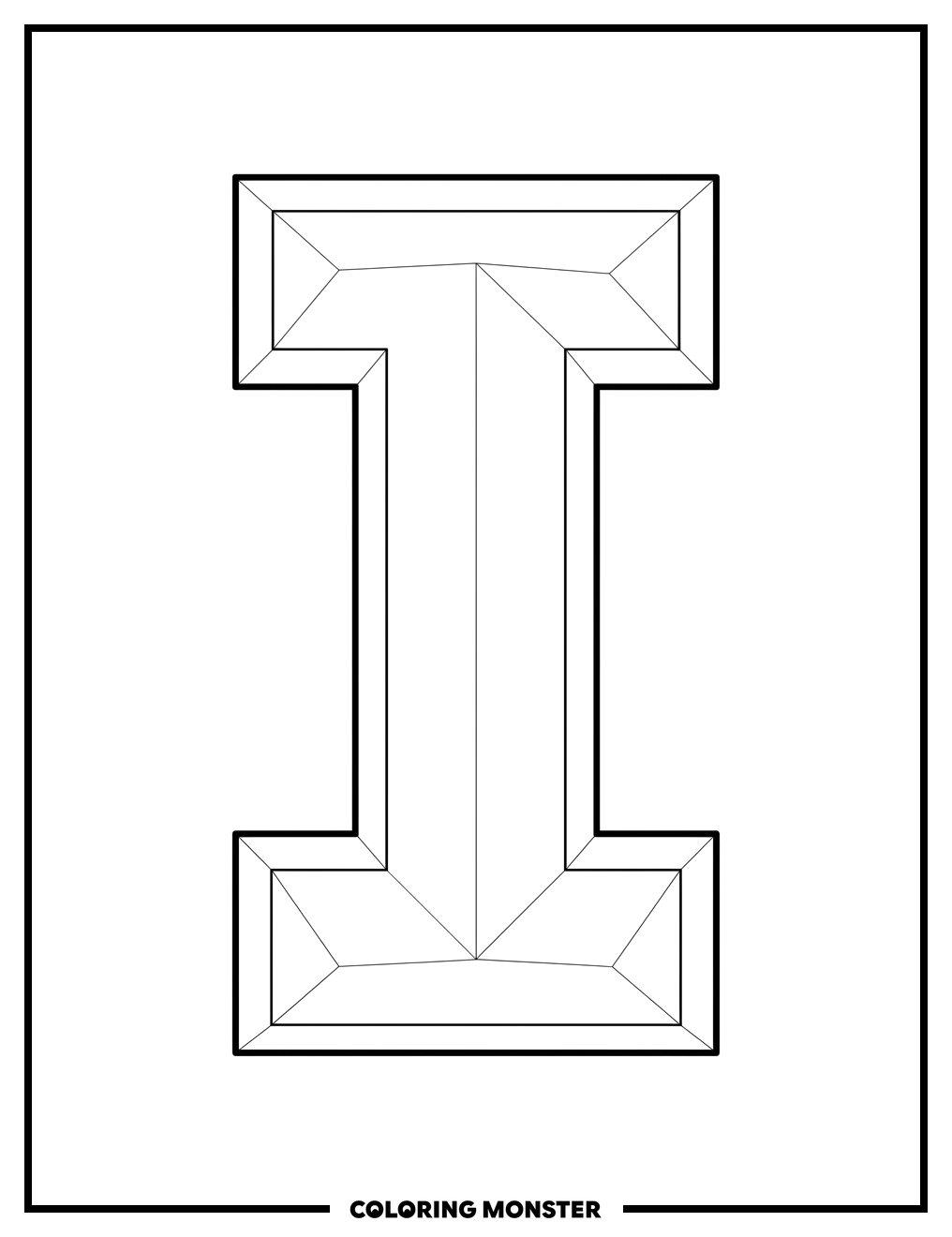 Indiana University 'I' Logo Coloring Page