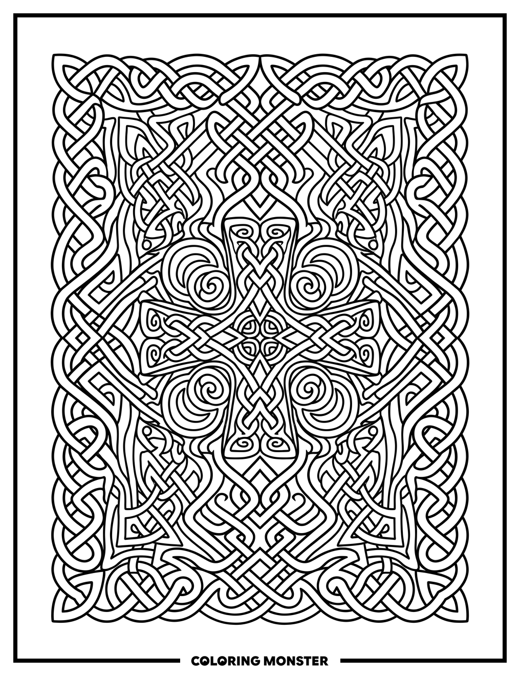 Intricate Celtic Knotwork Design Coloring Page