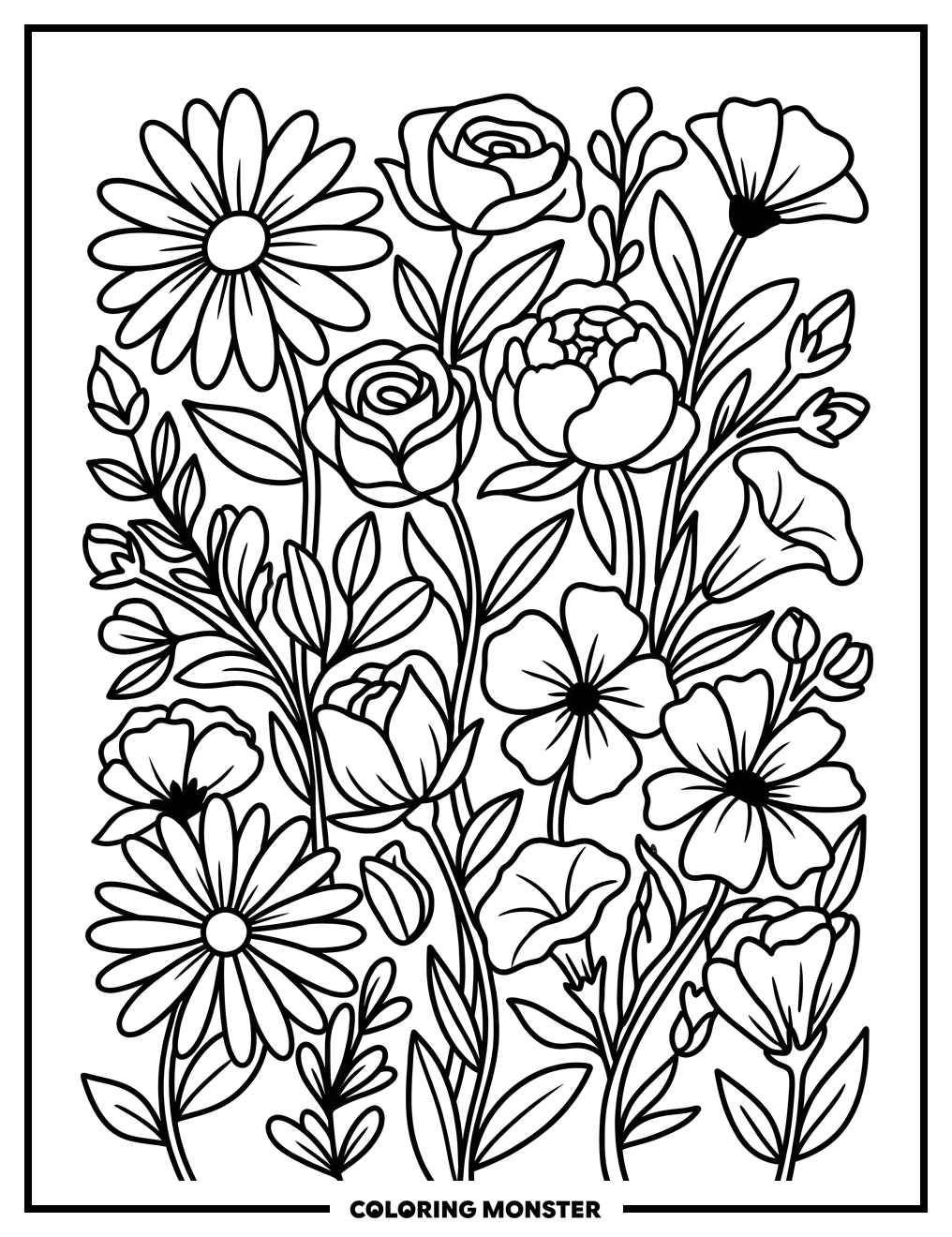 Intricate Floral Arrangement Coloring Page