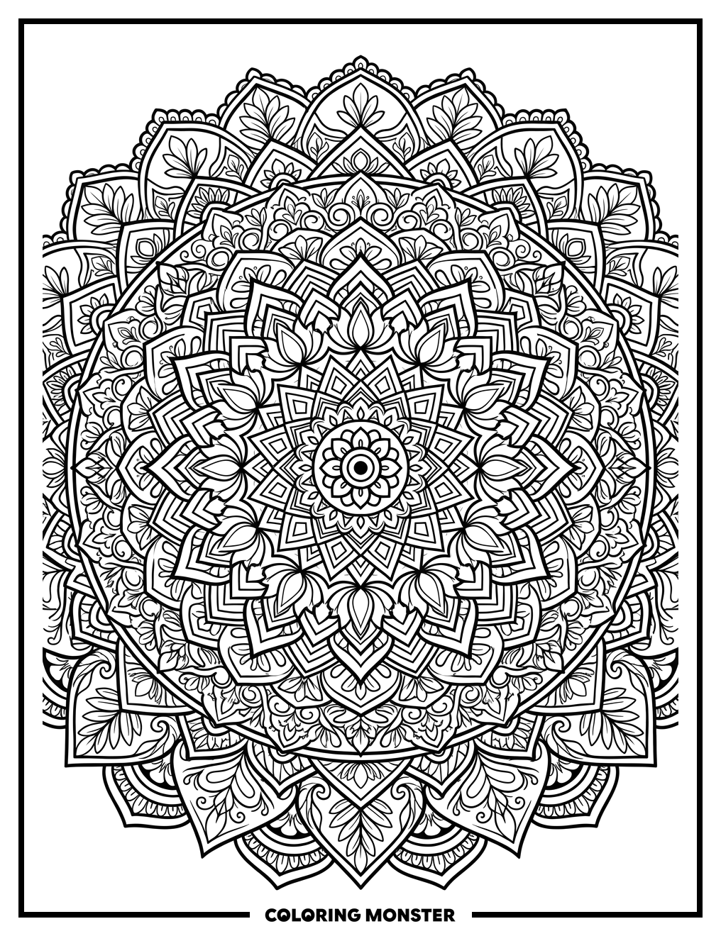 Intricate Floral Mandala Coloring Page