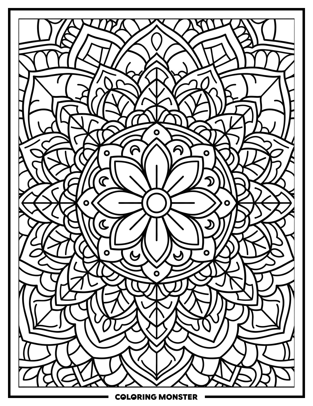Intricate Floral Mandala Design Coloring Page