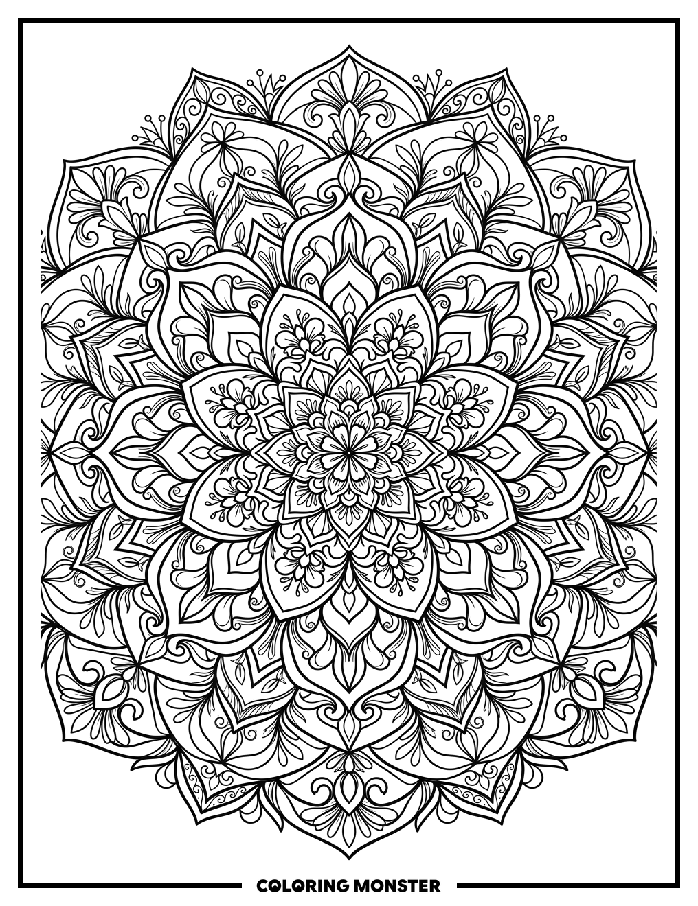 Intricate Floral Mandala Coloring Page