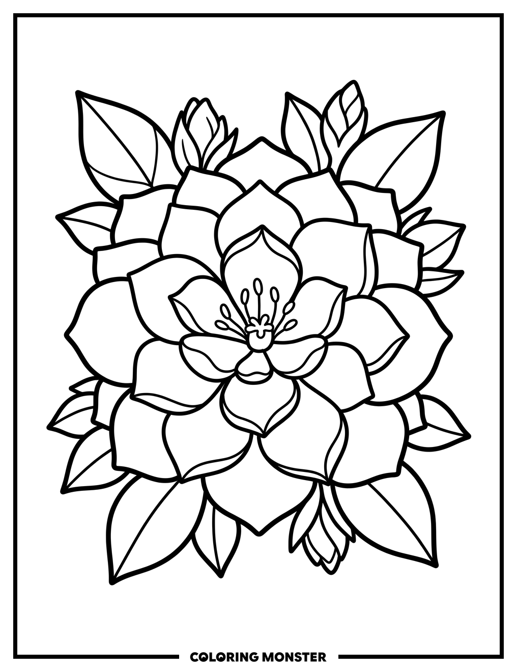 Intricate Flower From Above Coloring Page