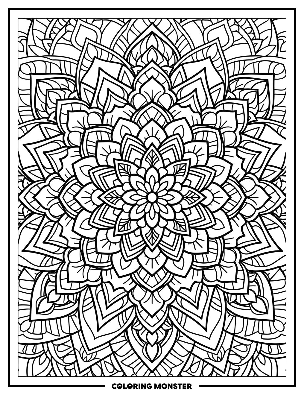 Intricate Geometric Mandala Coloring Page