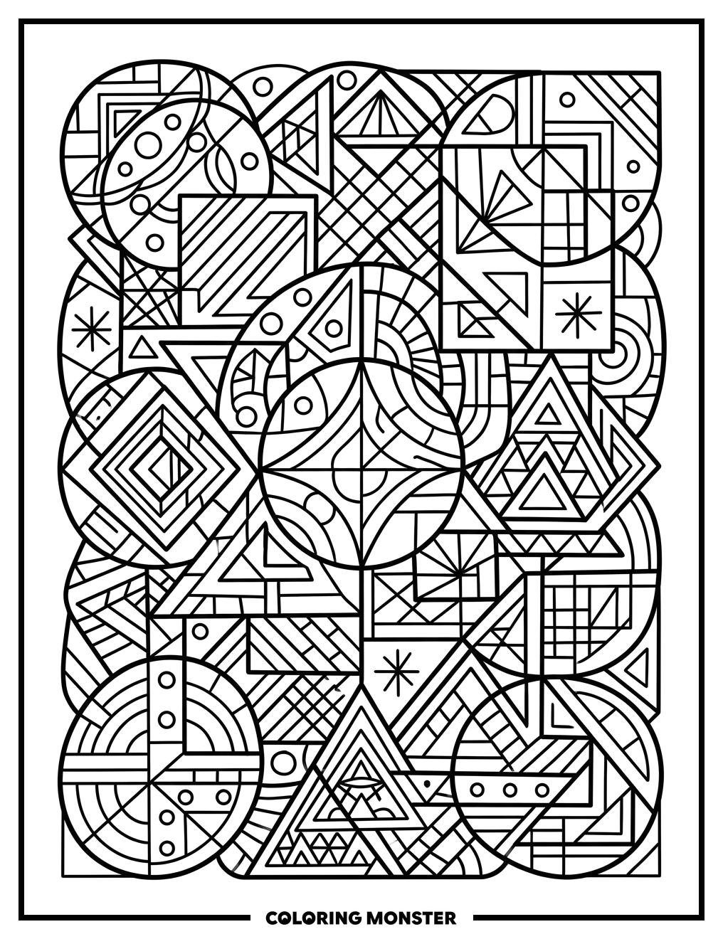 Intricate Geometric Pattern Coloring Page