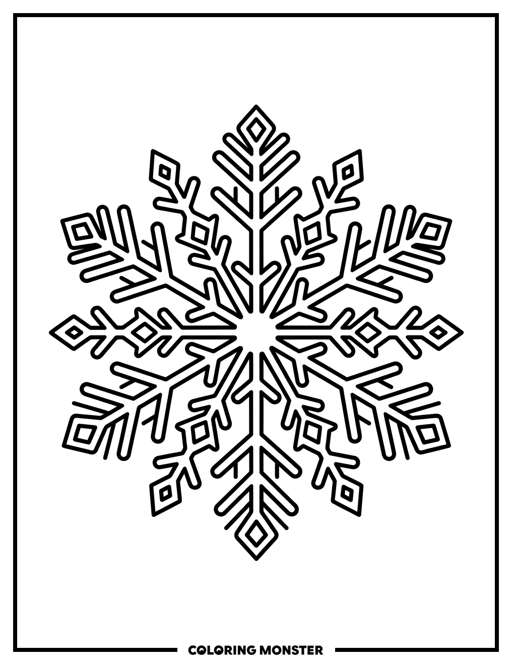 Intricate Snowflake Coloring Page