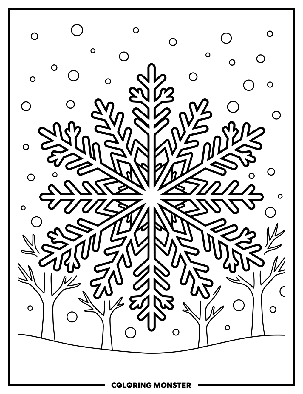 Intricate Snowflake Coloring Page