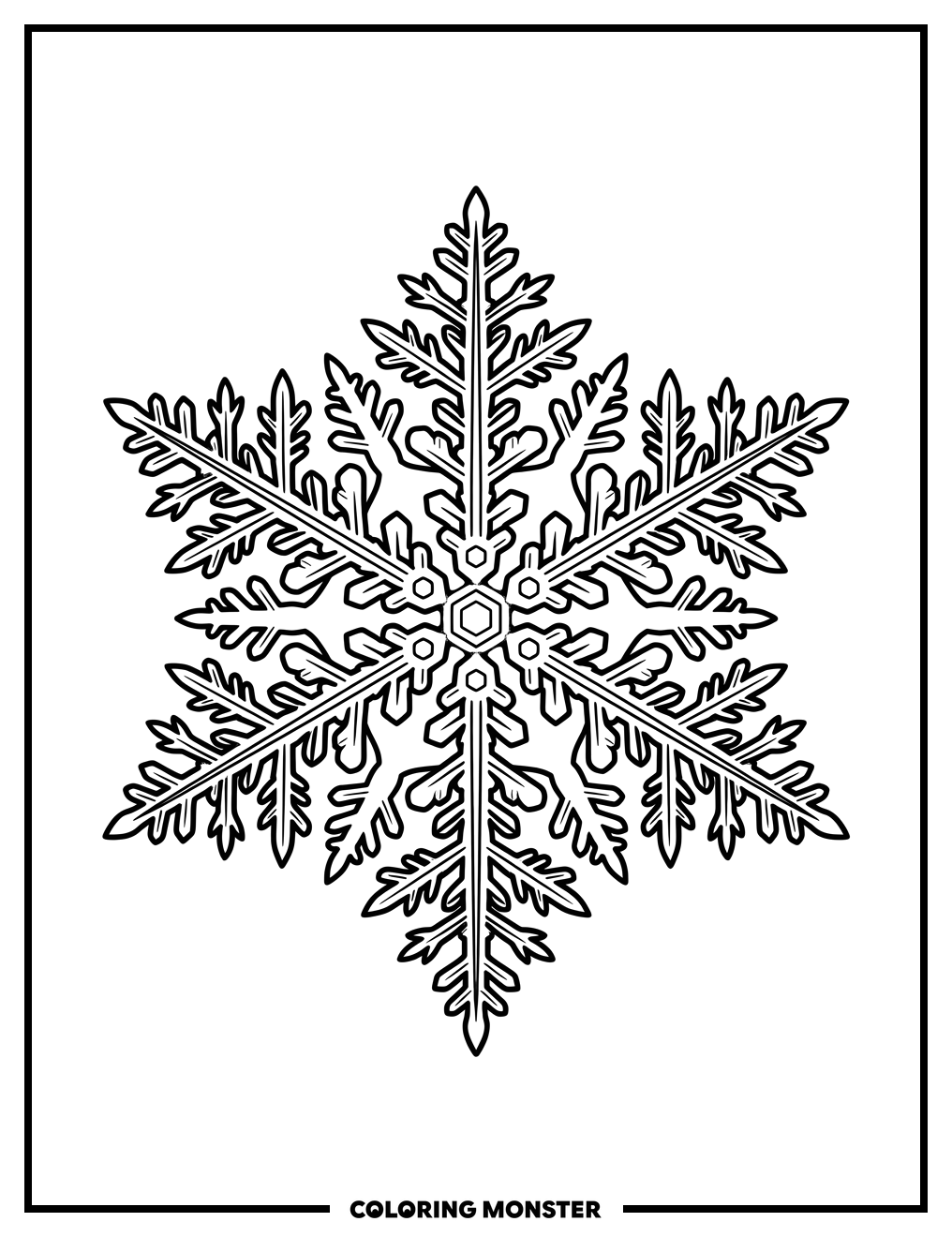 Intricate Snowflake Coloring Page