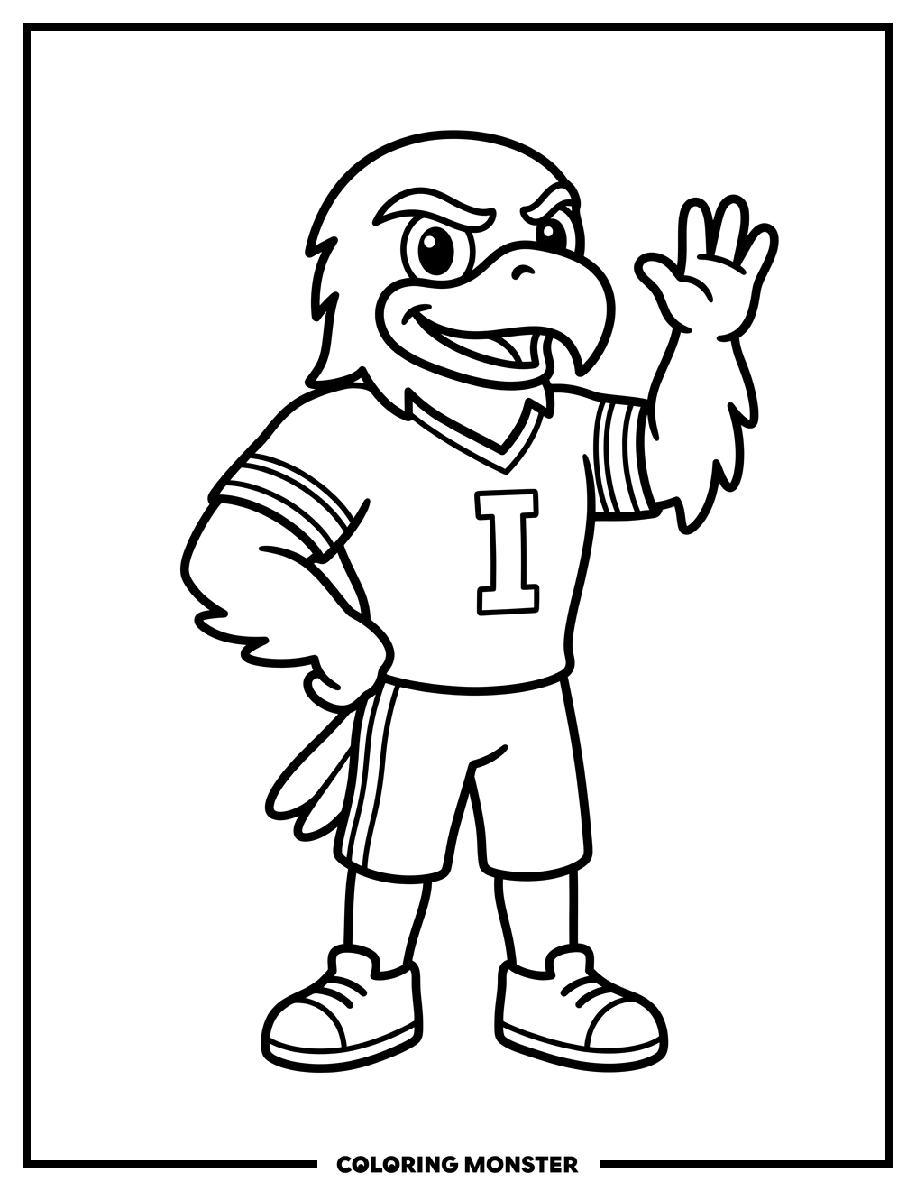 Iowa Hawkeye Mascot Poses Coloring Page