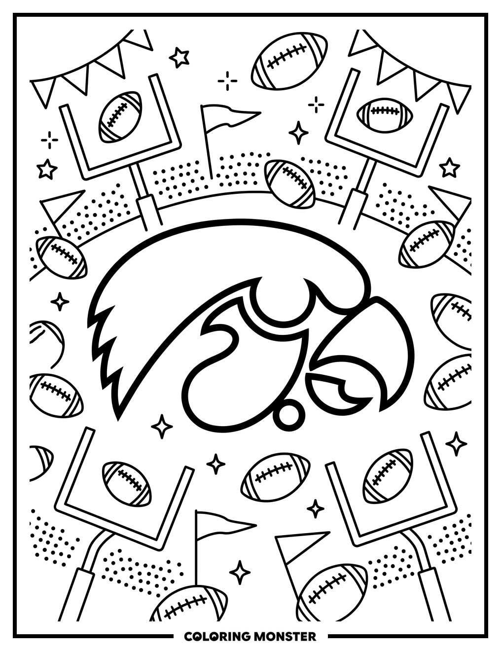 Iowa Hawkeyes Game Day Coloring Page