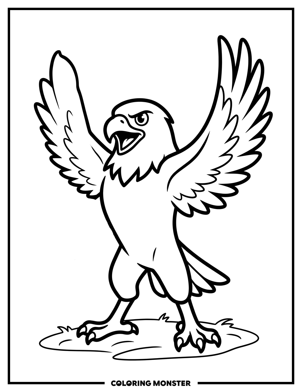 Iowa Hawkeyes Mascot Cheering Coloring Page