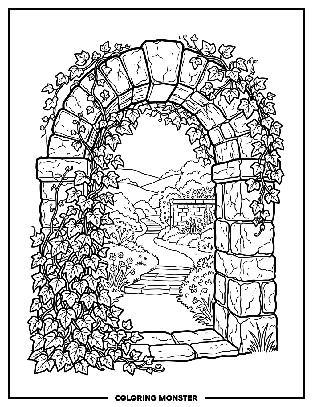 Ivy Vine Archway Coloring Page