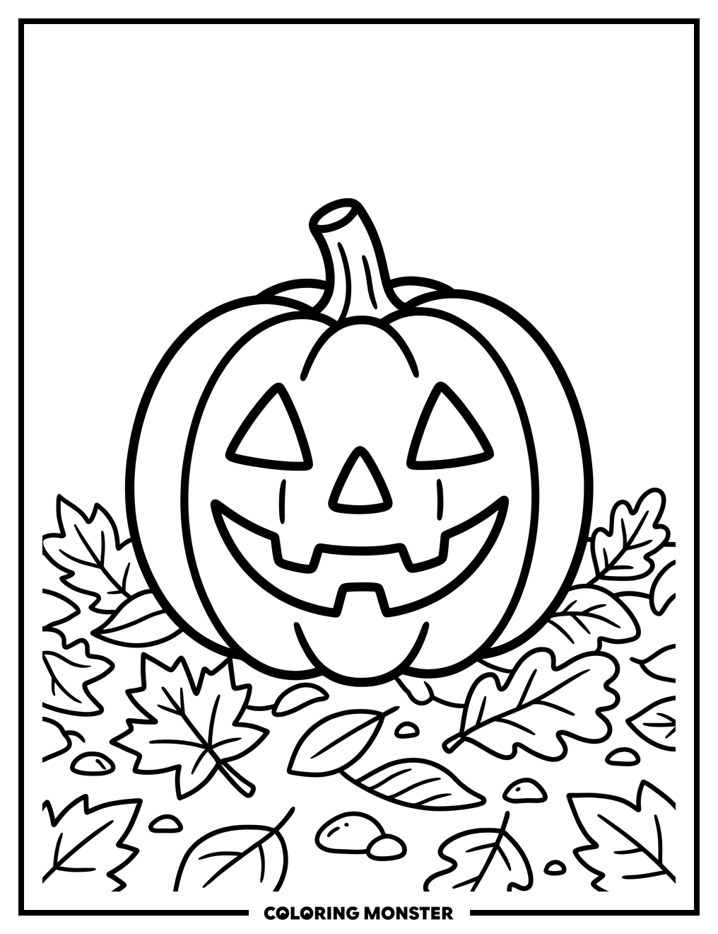 Jack-o'-Lantern Pumpkin Smiling Coloring Page