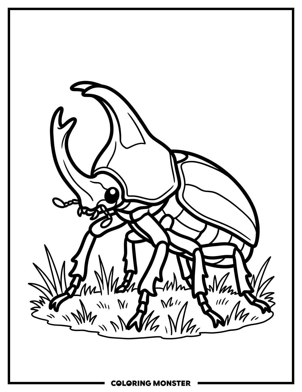 Japanese Rhinoceros Beetle Coloring Page