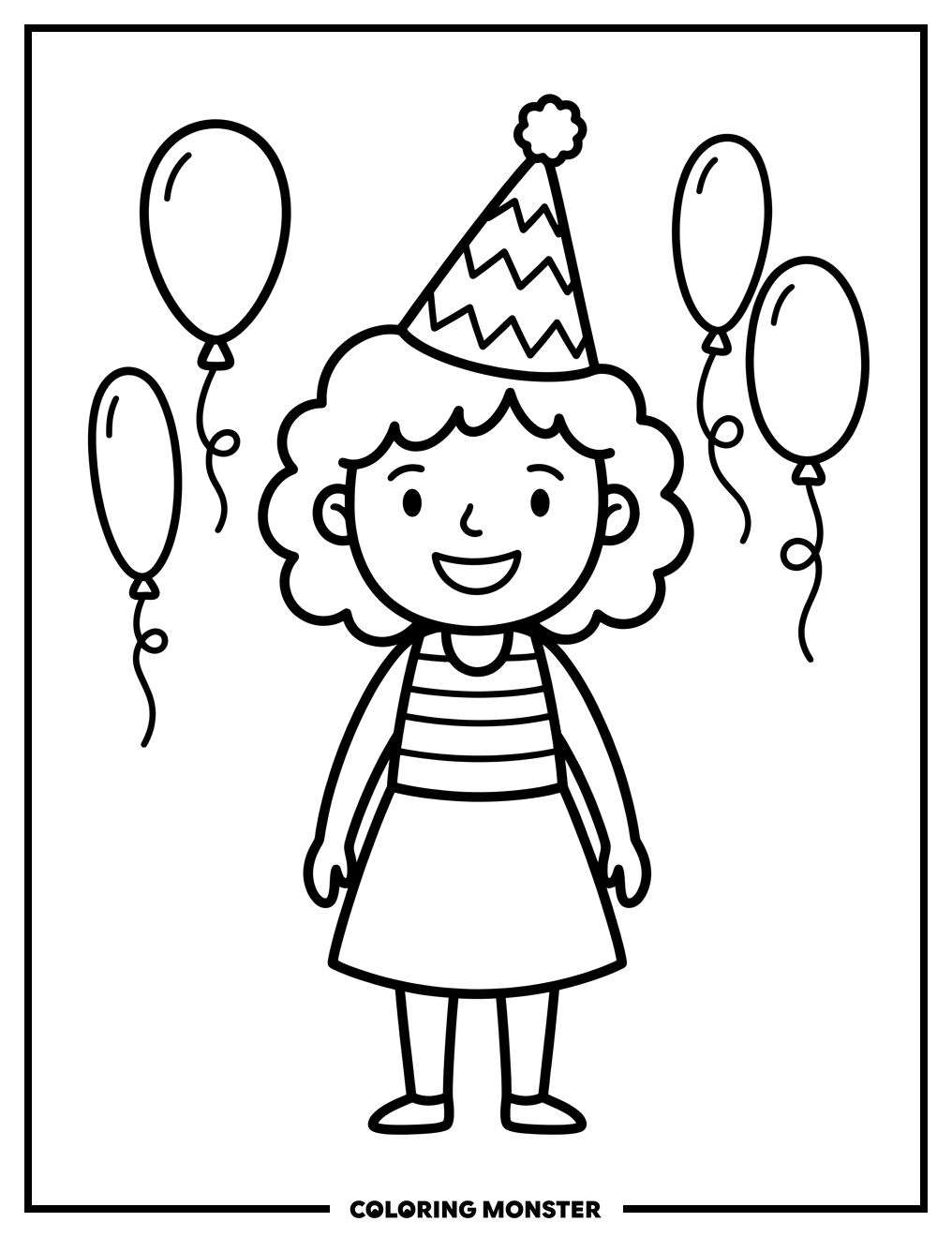 Jennifer's Birthday Party Coloring Page
