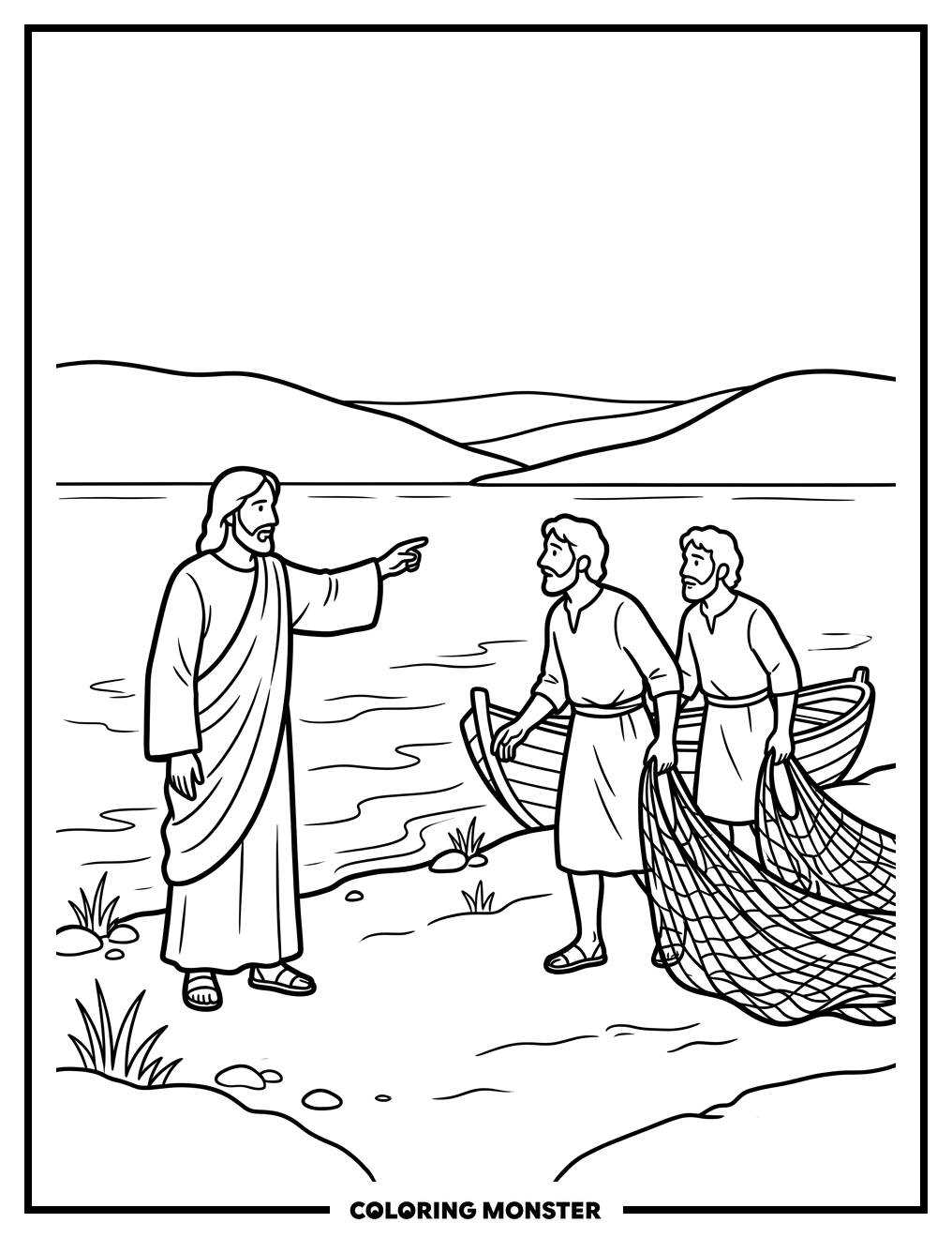 Jesus Calls His Disciples Coloring Page