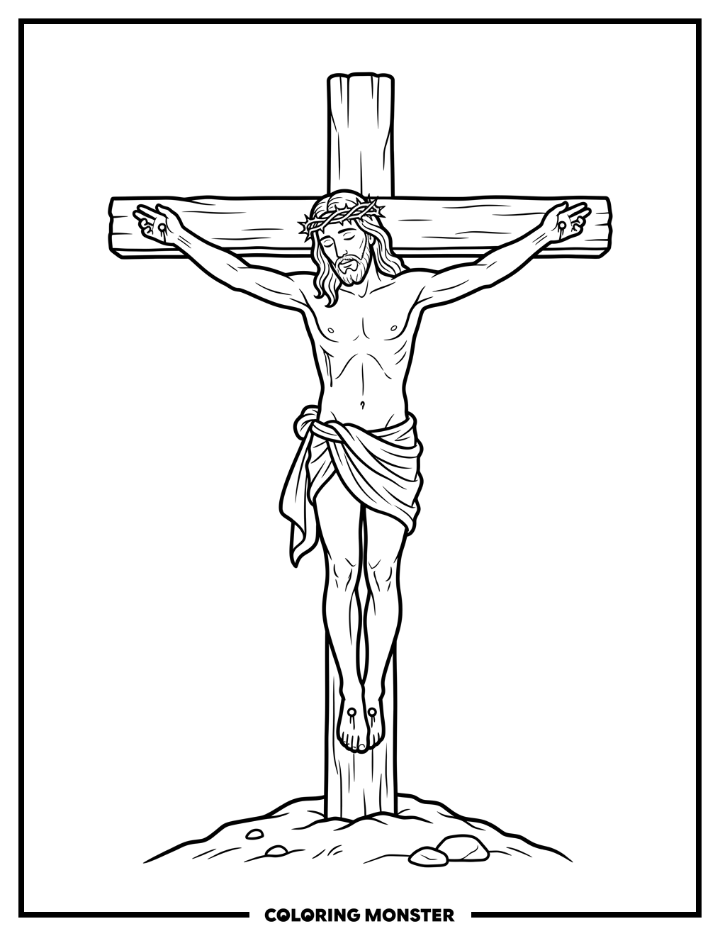 Jesus Christ on the Cross Coloring Page