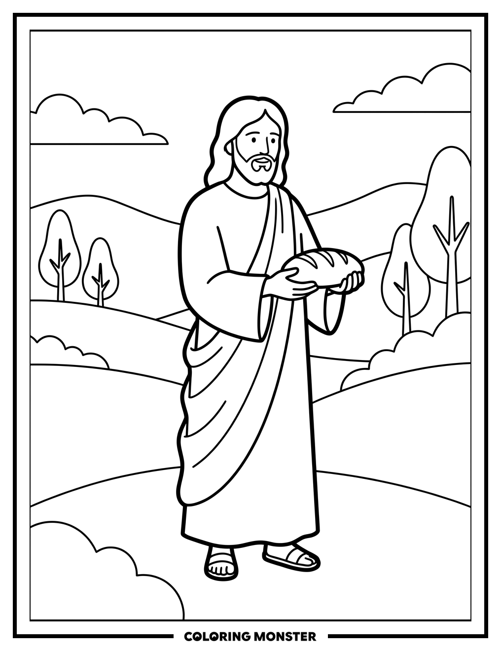 Jesus Offers Bread Coloring Page