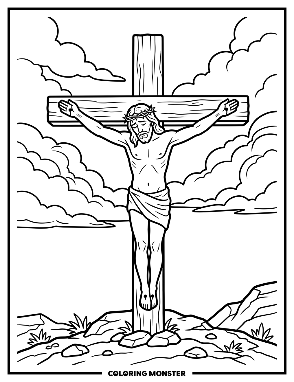 Jesus On The Cross Coloring Page
