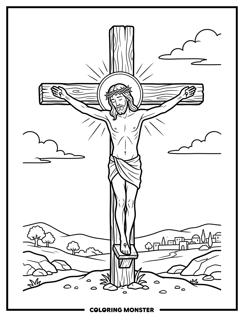 Jesus On The Cross Coloring Page