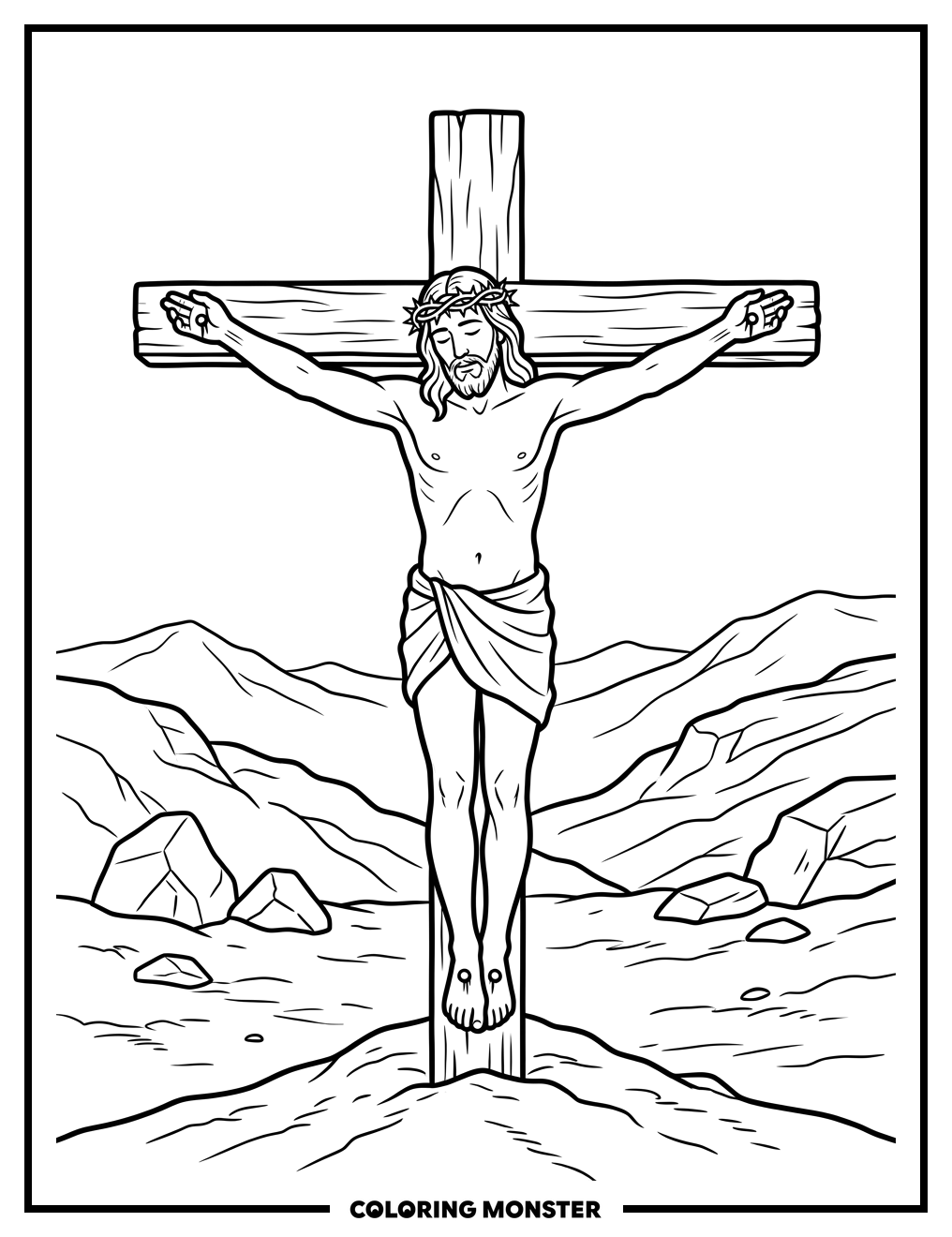 Jesus On The Cross Coloring Page