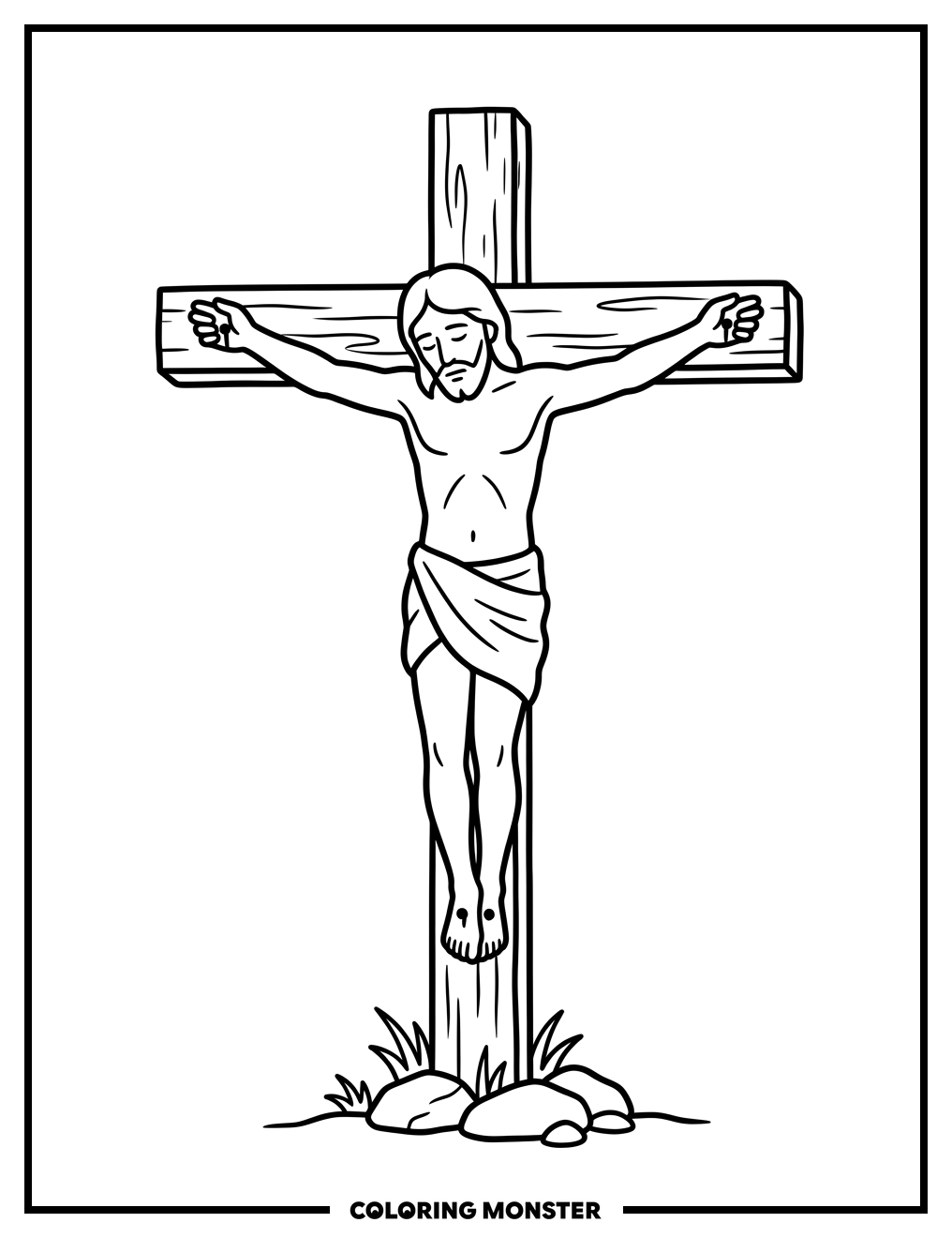 Jesus on the Cross Coloring Page