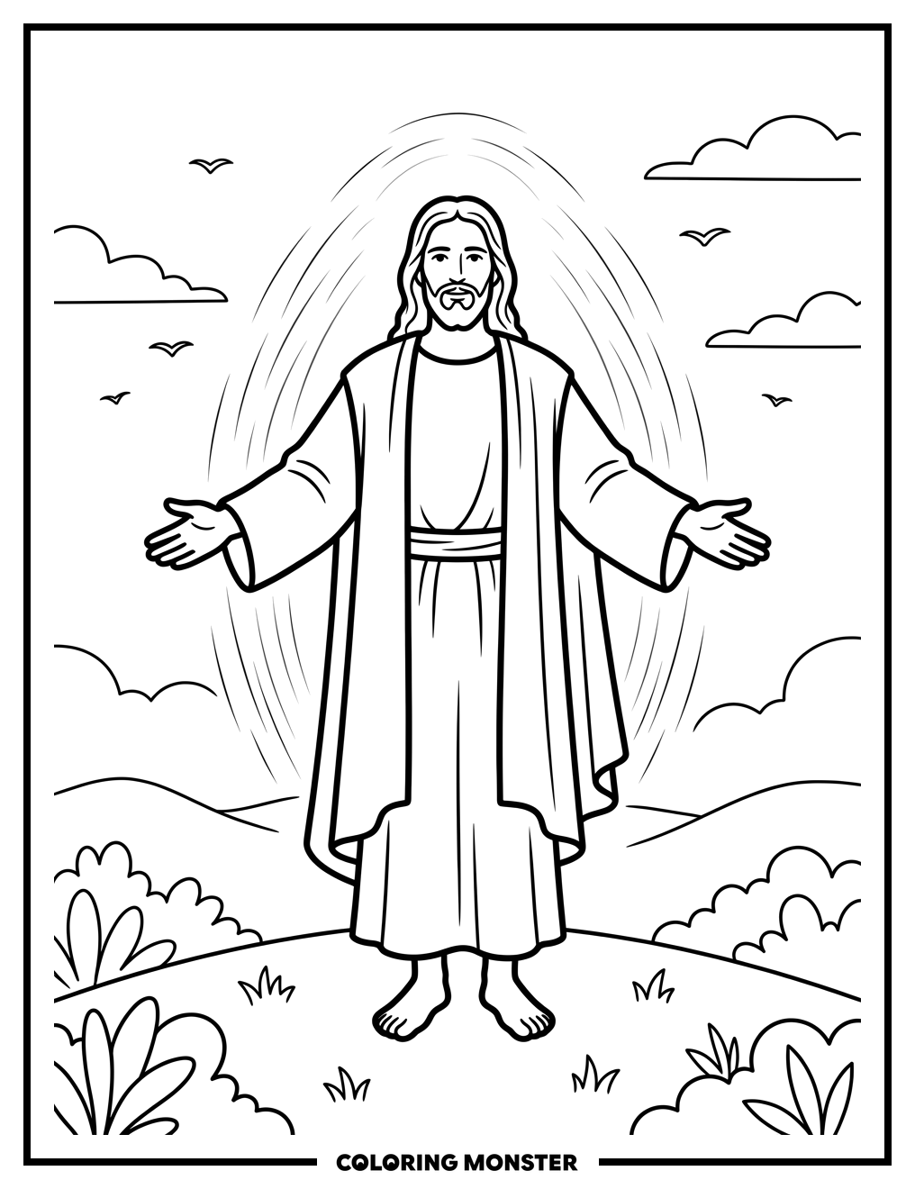 Jesus Welcomes All Coloring Page