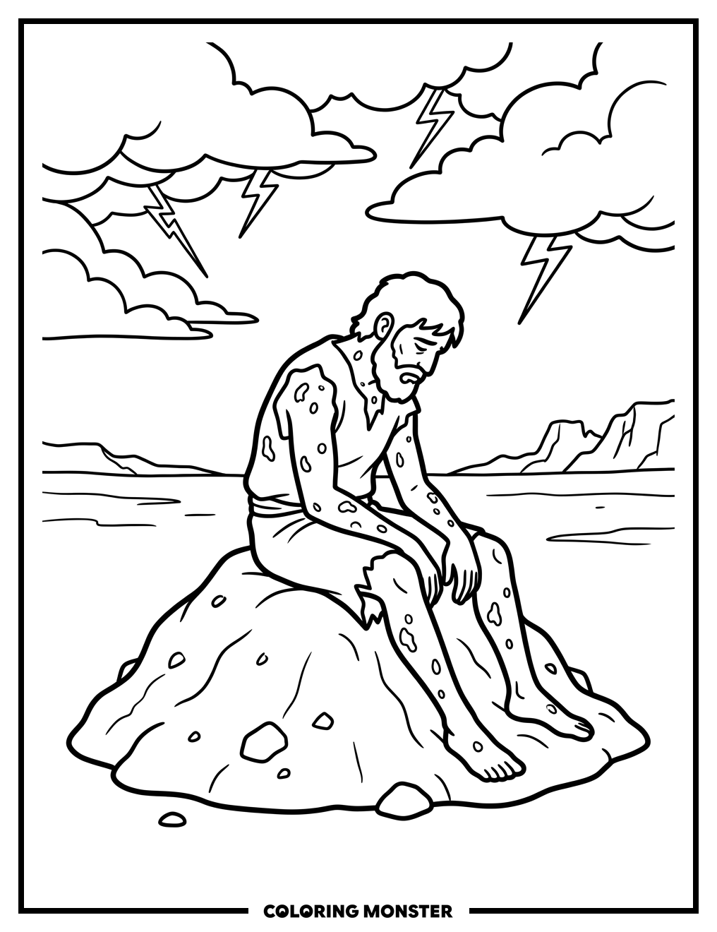 Job on the Ash Heap Coloring Page