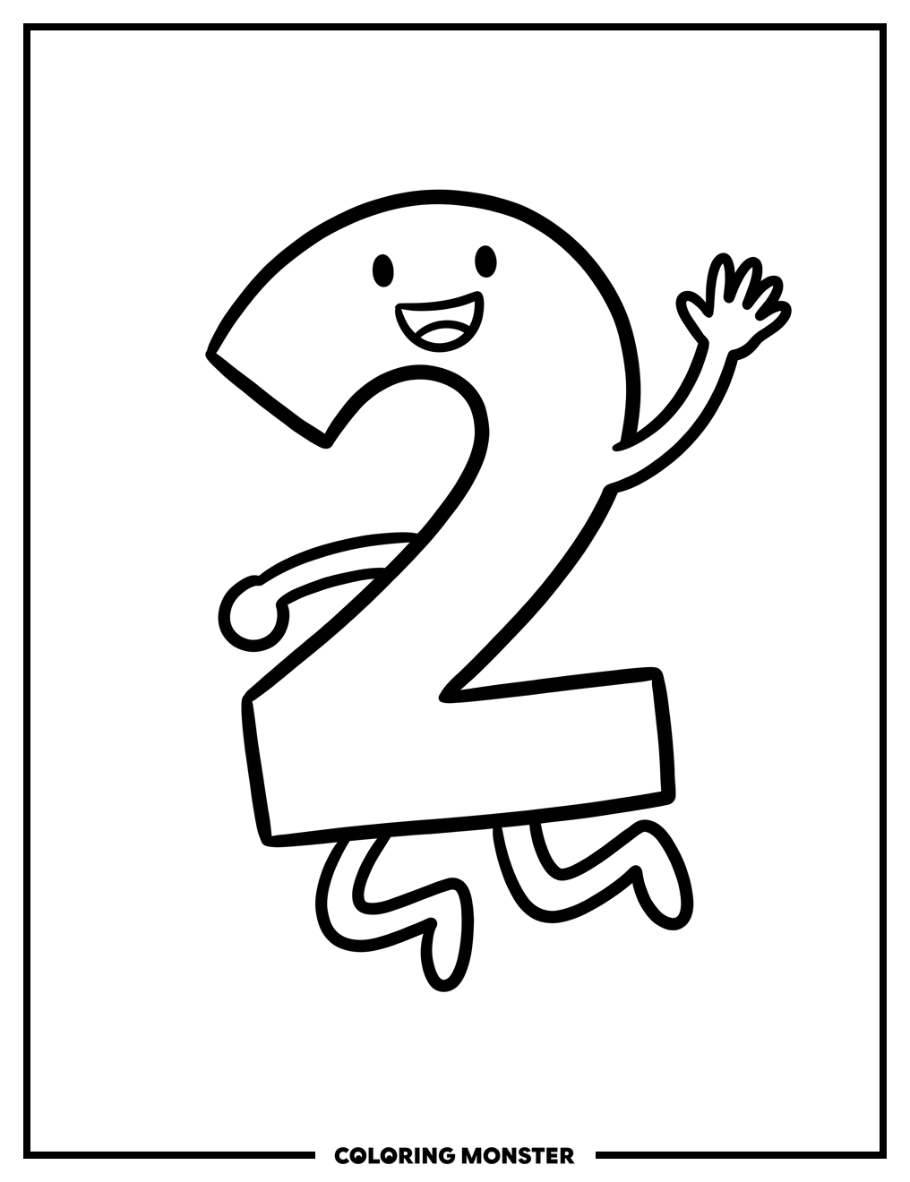 Jolly Number Two Coloring Page