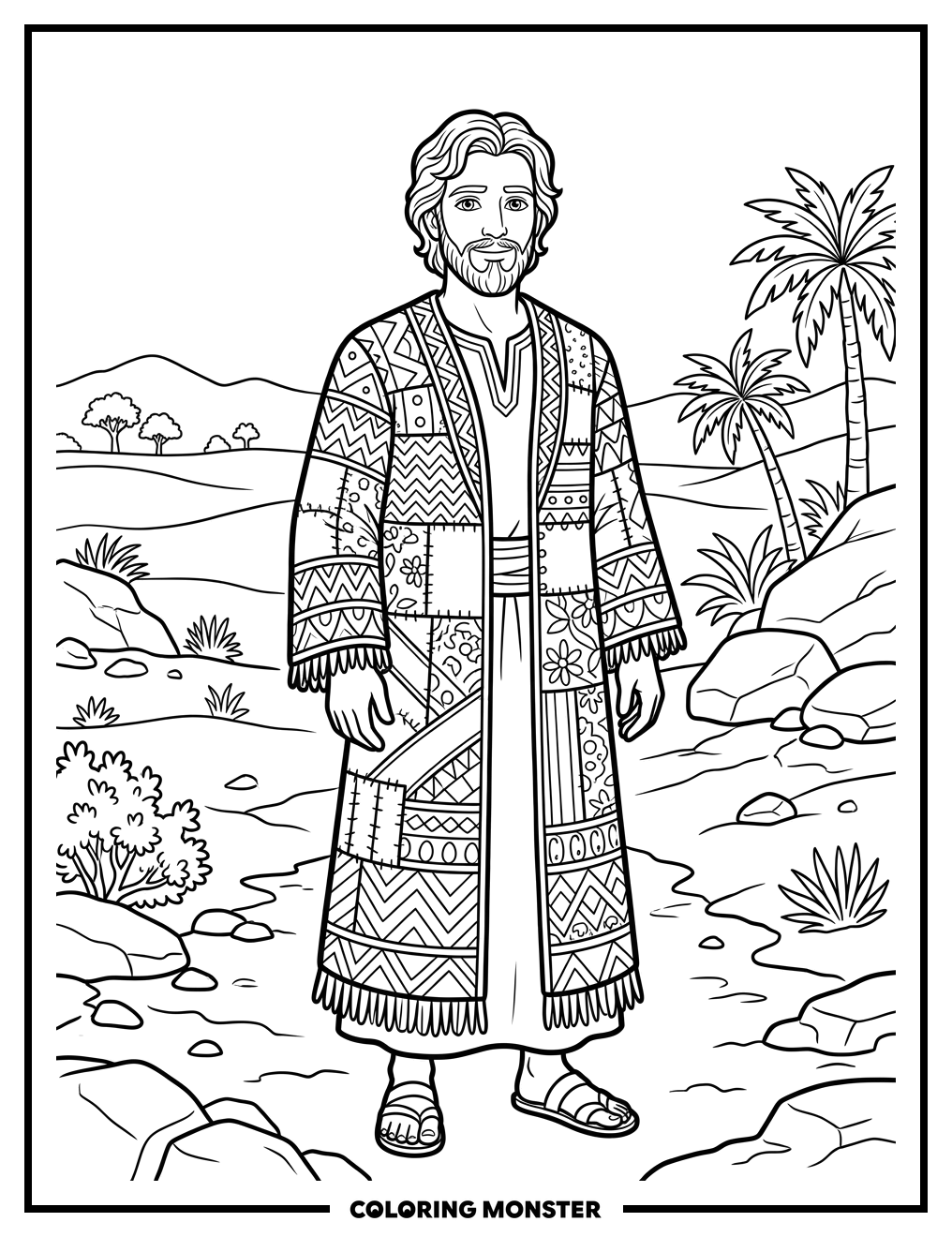 Joseph's Colorful Coat Coloring Page