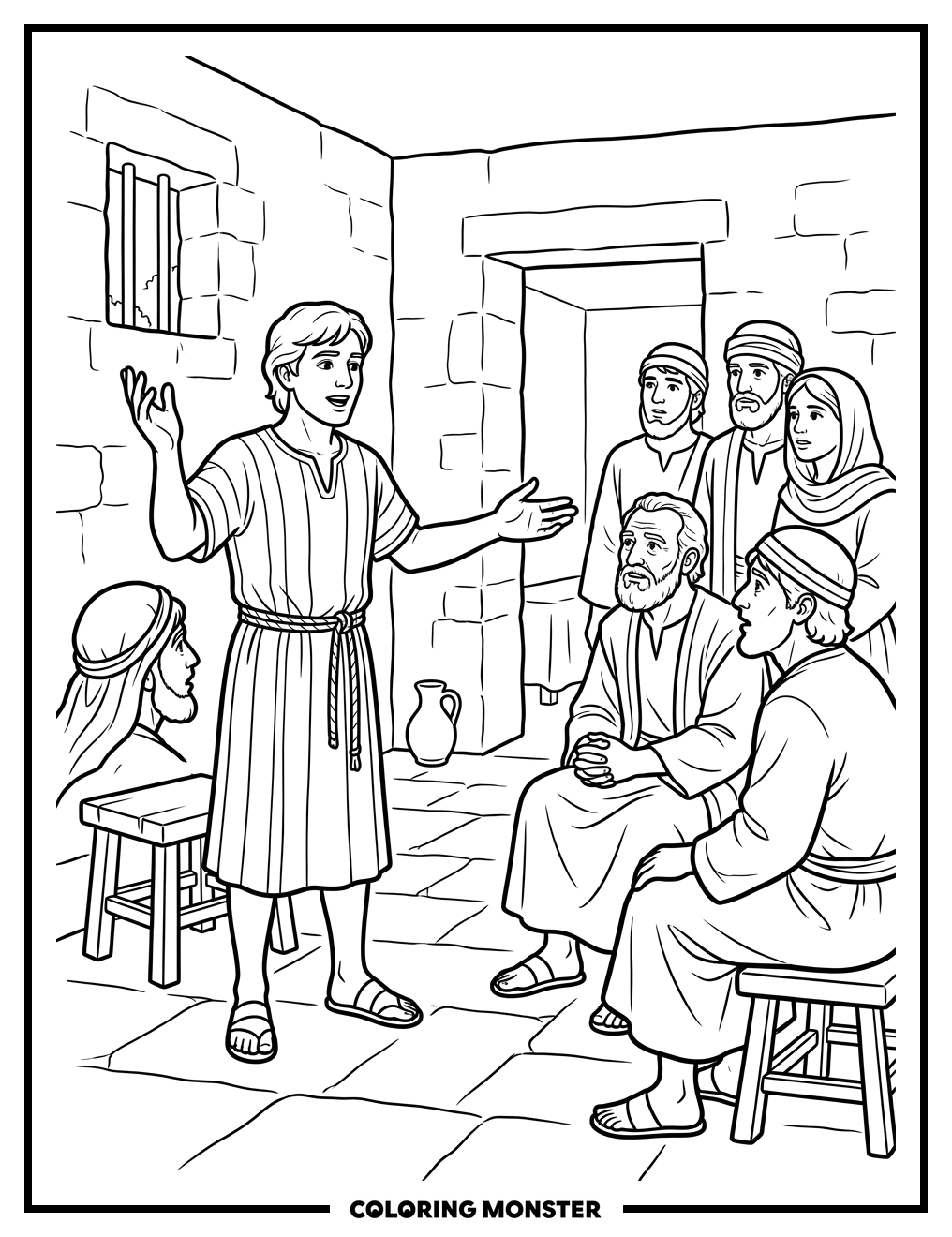 Joseph Telling His Dreams Coloring Page