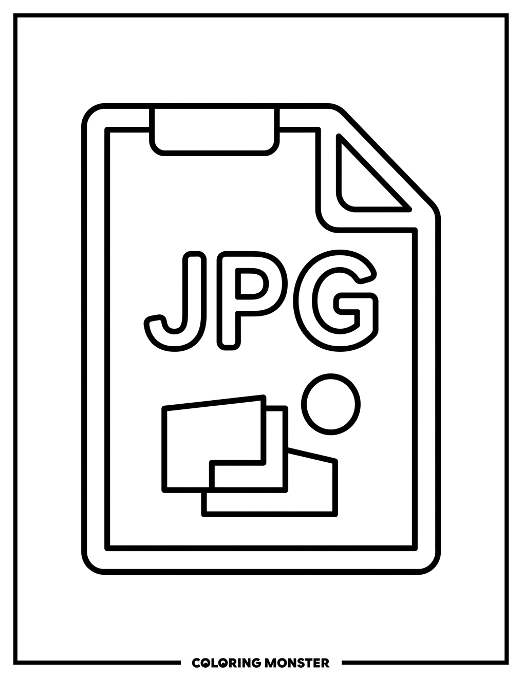 JPG File Icon Coloring Page