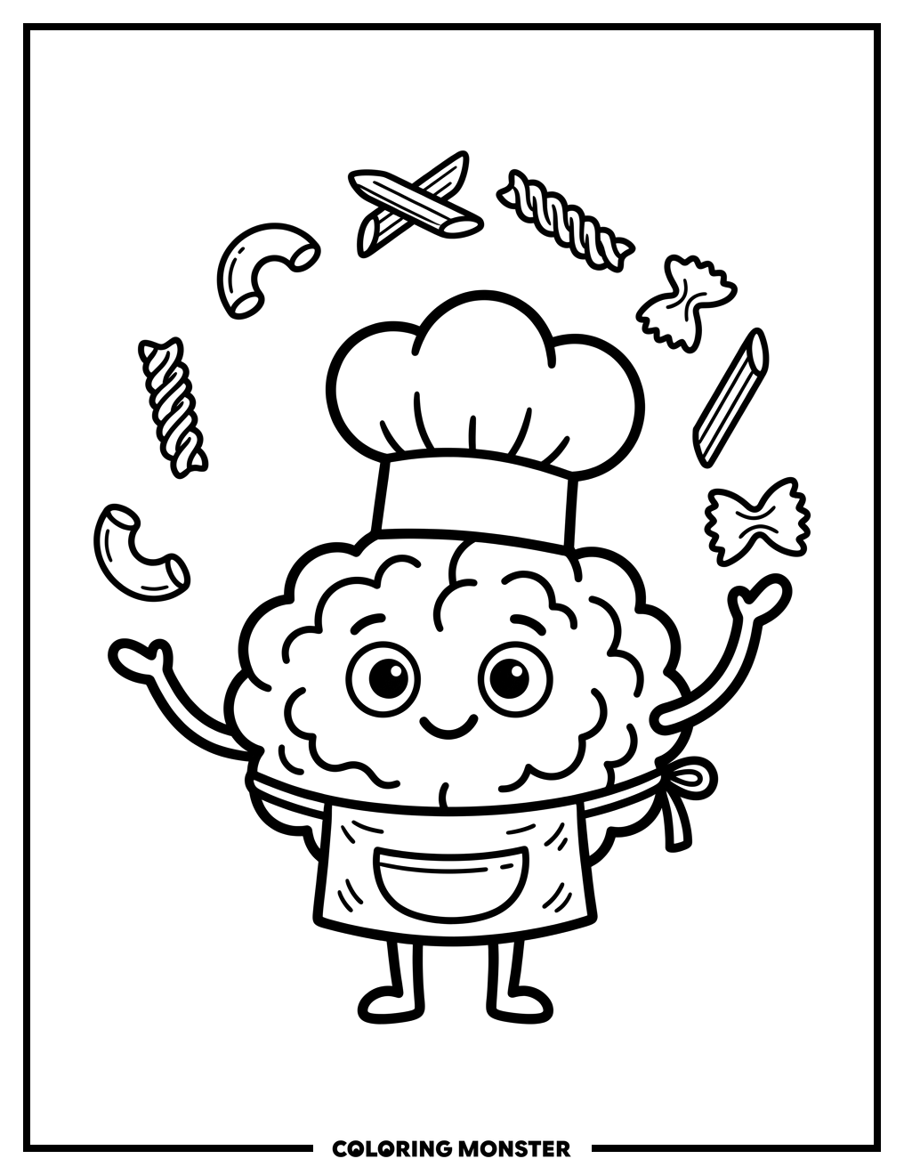 Juggling Brain Chef Coloring Page
