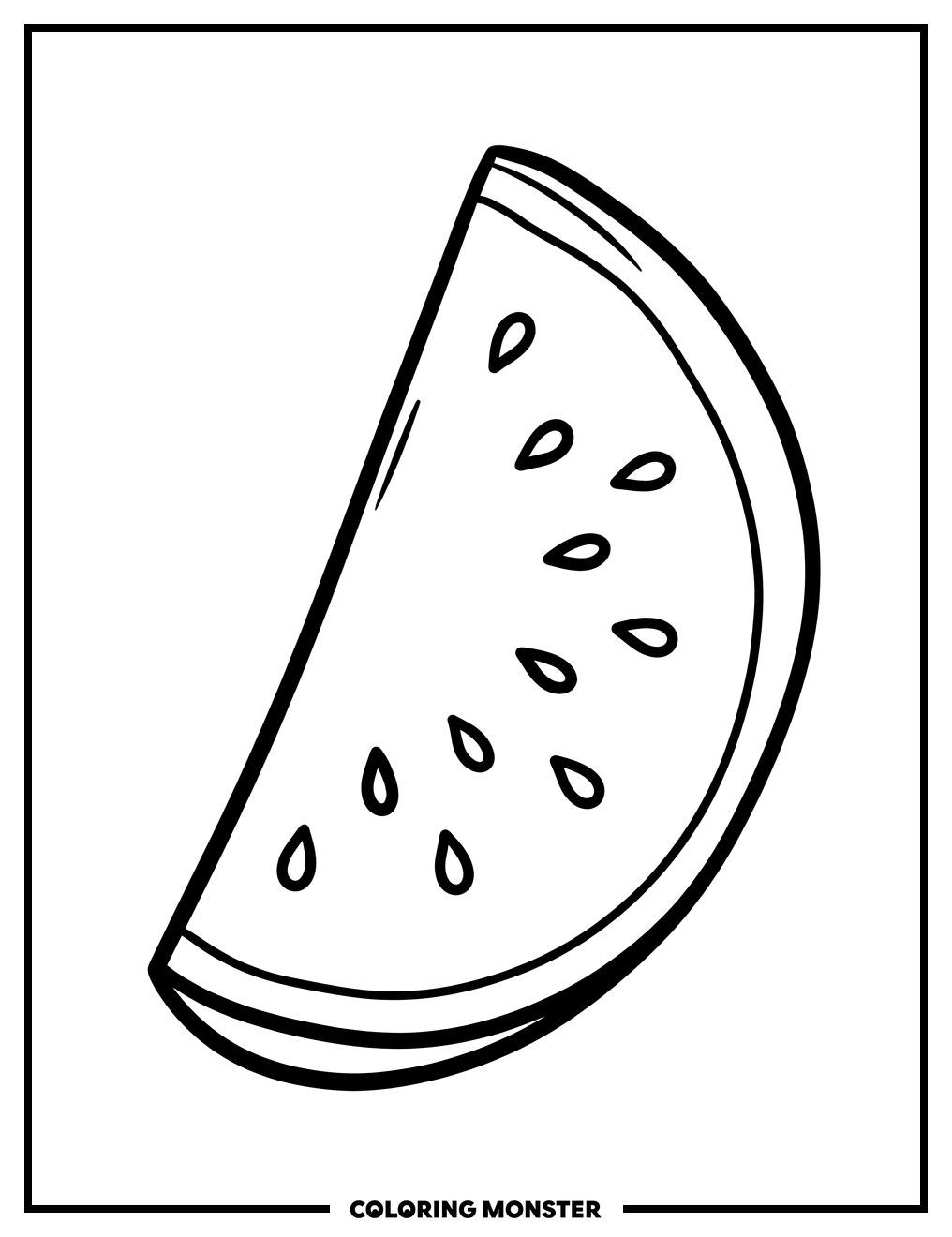Juicy Watermelon Slice Coloring Page