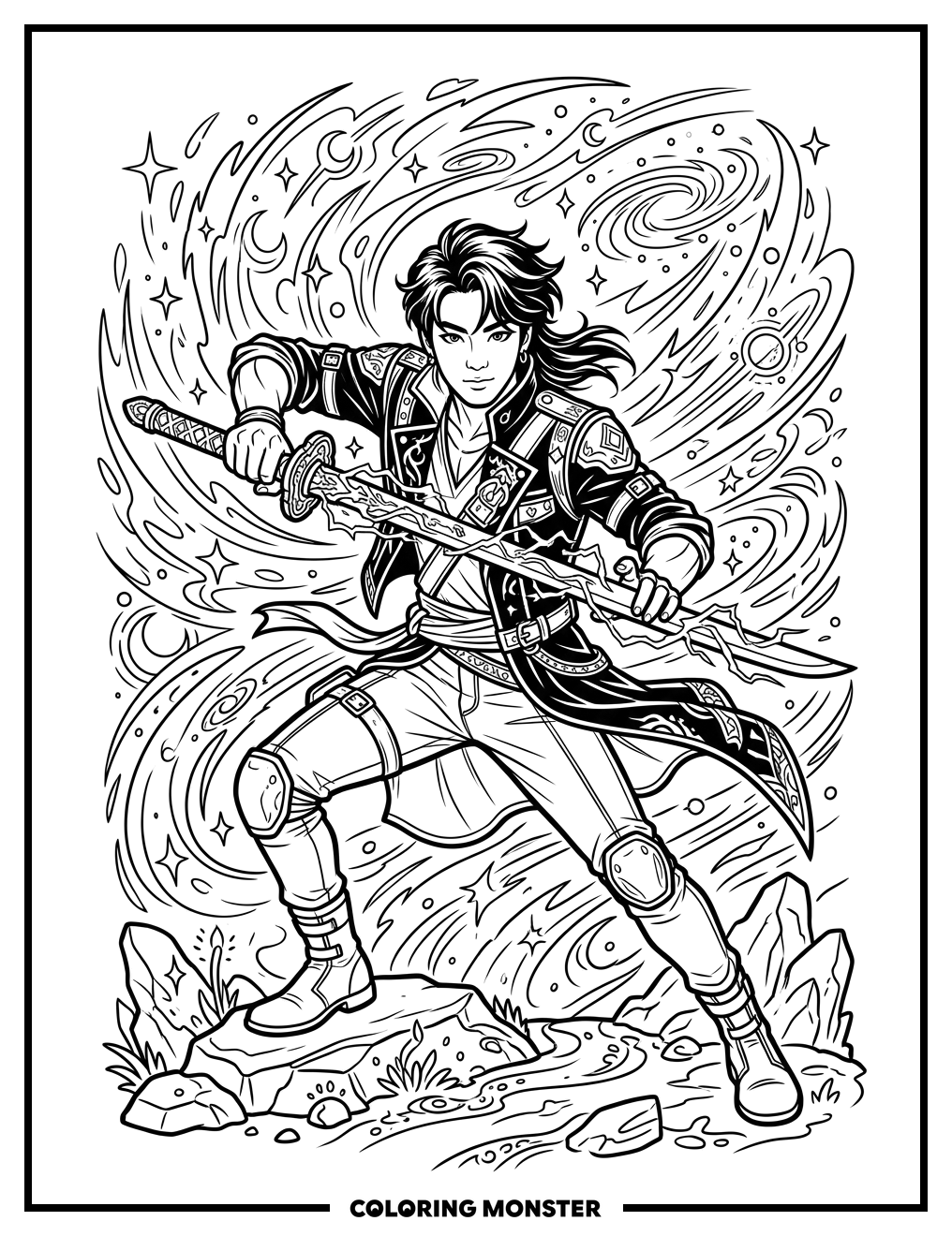 K-Pop Star Demon Hunter Coloring Page