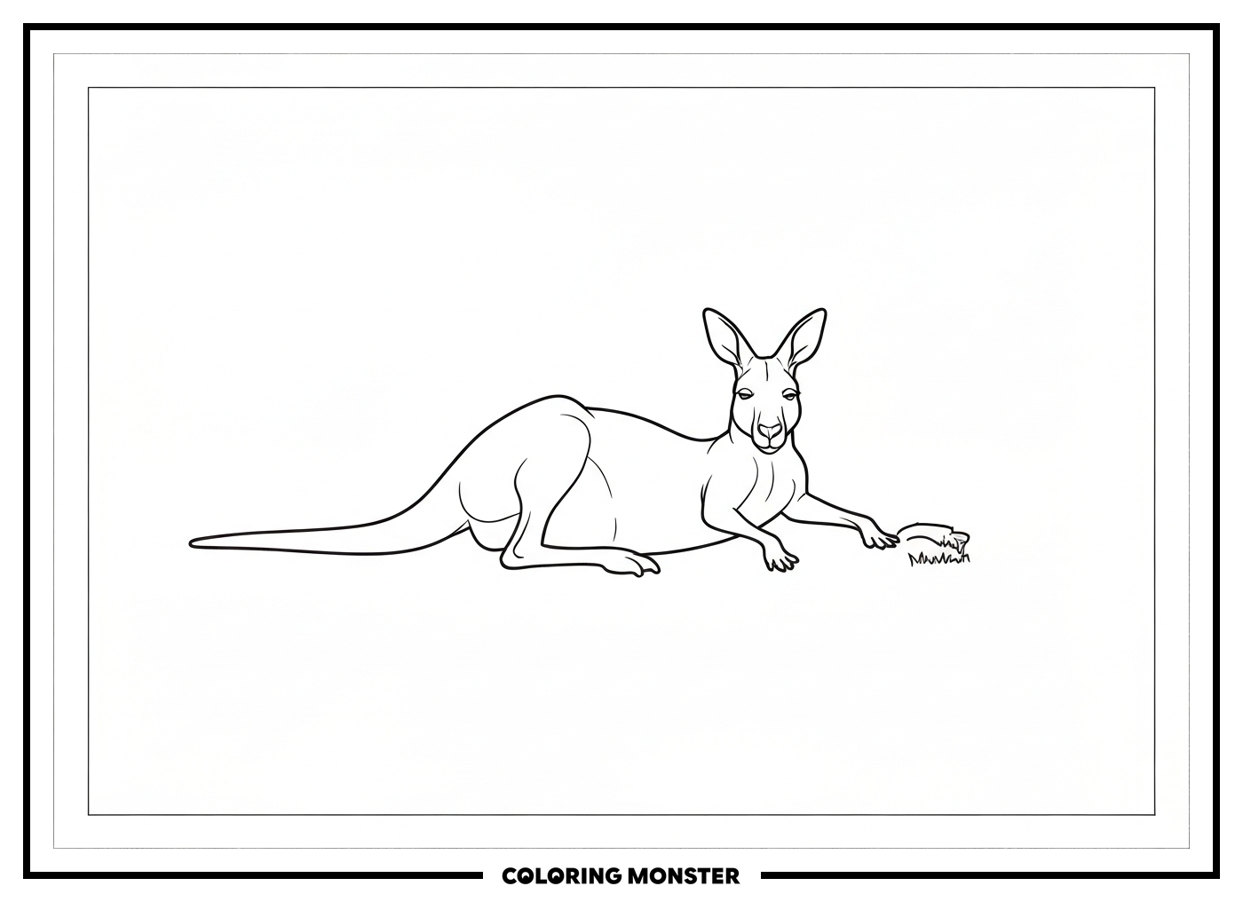 Kangaroo Reclining In The Outback Coloring Page