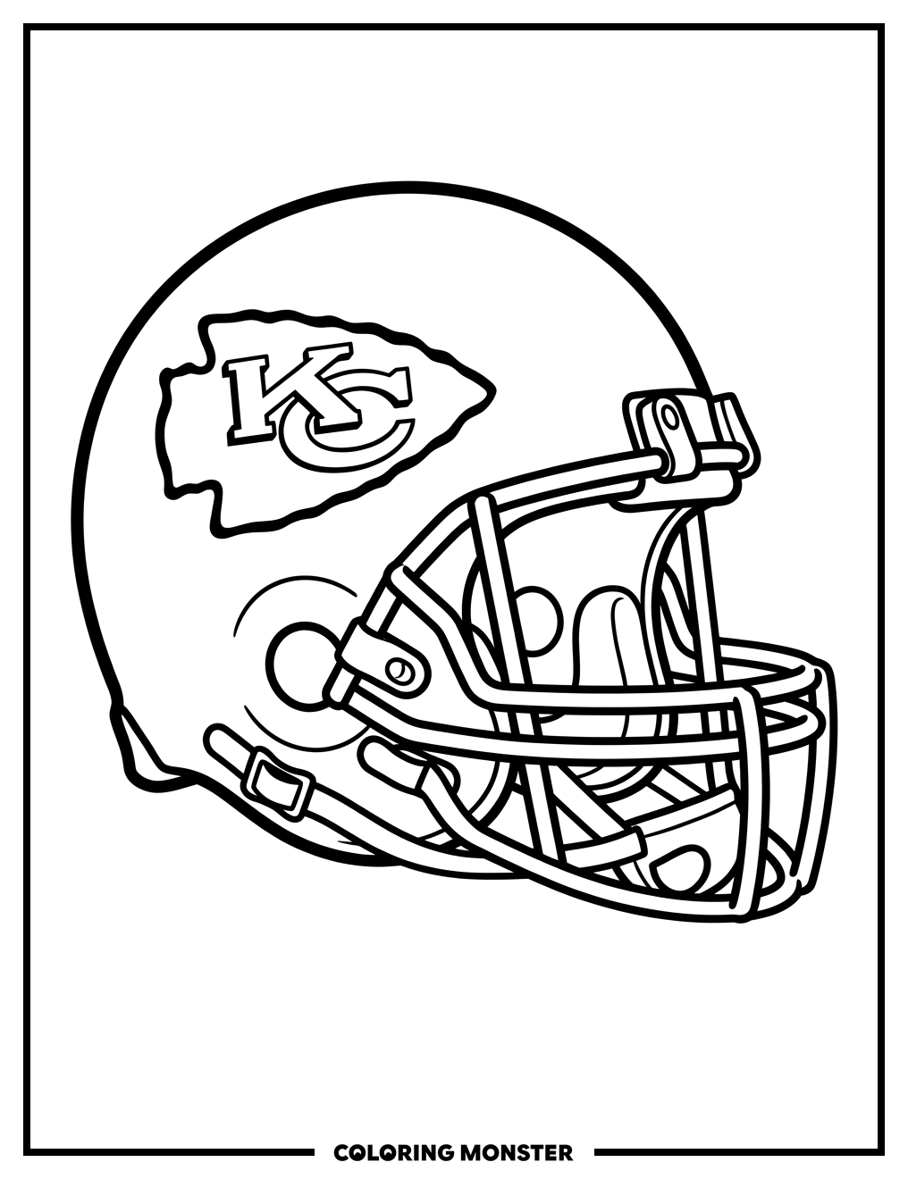 Kansas City Chiefs Football Helmet Coloring Page