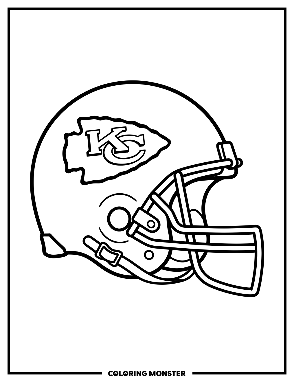 Kansas City Chiefs Football Helmet Coloring Page