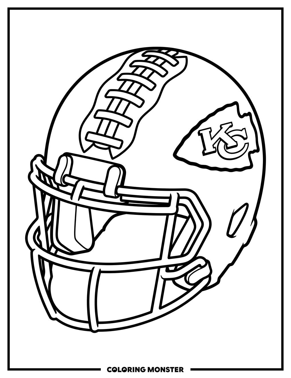 Kansas City Chiefs Football Helmet Coloring Page