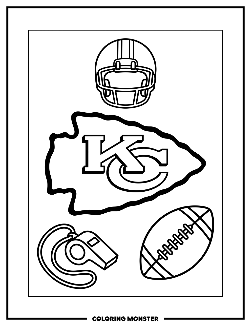 Kansas City Chiefs Football Scene Coloring Page